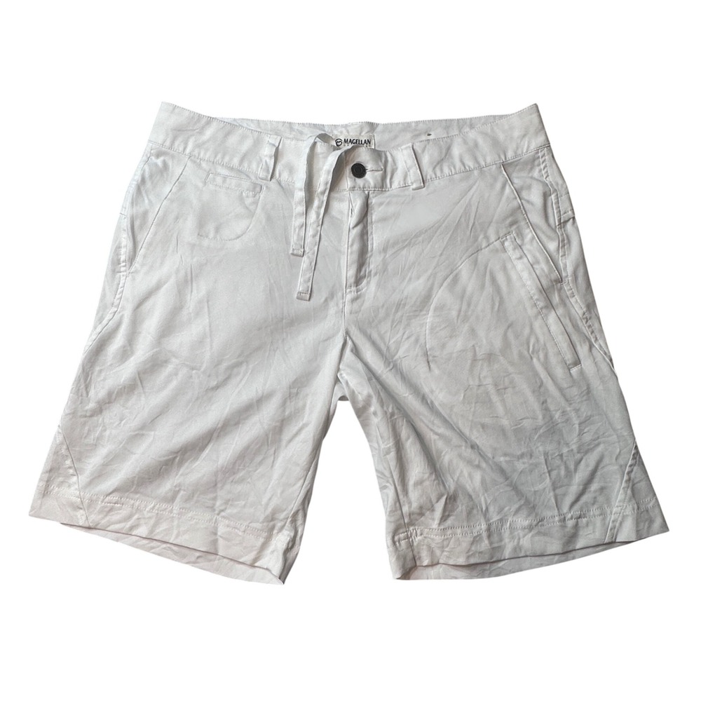 Magellan Shorts Womens Large White Performance Hiking Fishing Drawstring 36613
